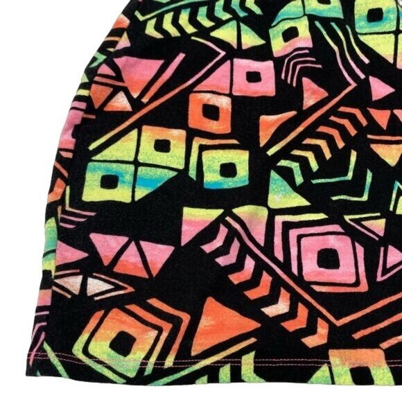 Victoria Secret Pink Neon Black Retro Design Mini Skirt Size S - Picture 10 of 11